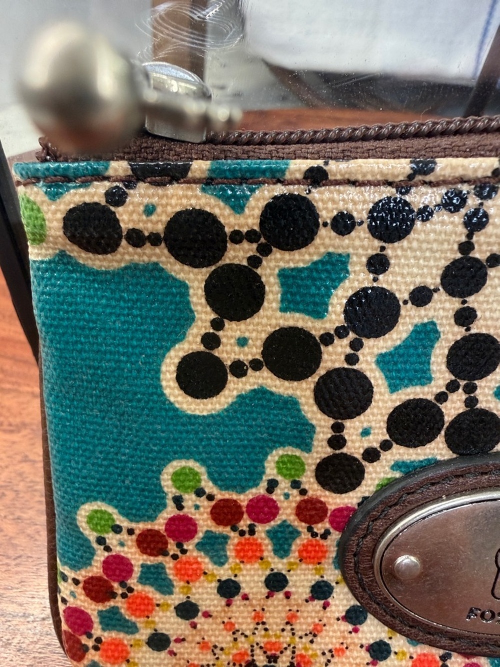 Fossil Key-per Teal Multicolor Key Pouch - Picture 3 of 7